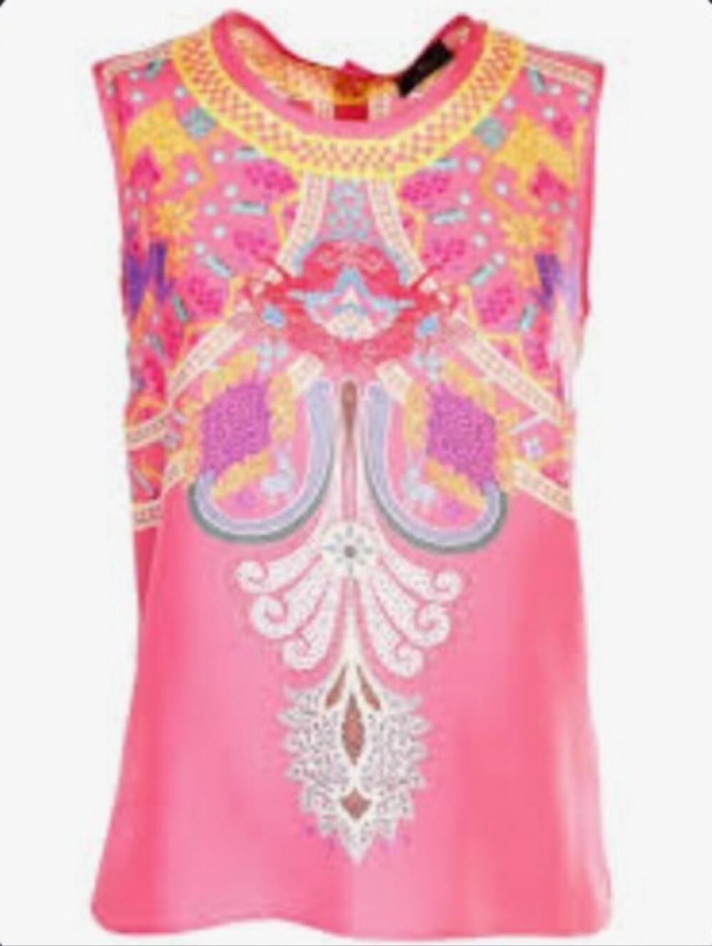 beautiful ETRO sleeveless silk button-back top S